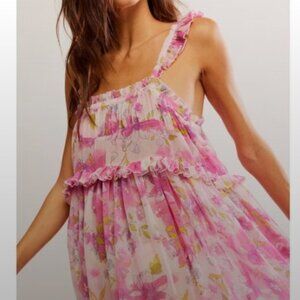 FREE PEOPLE Moon Phase Printed Midi Slip / Pop Combo XS NWT